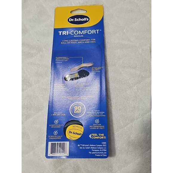 2 Pairs Dr. Scholls Insoles TRI COMFORT Women's Size 6-10 Comfort For Heel Arch - Picture 5 of 5
